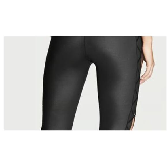 Victoria's Secret Victoria Sport Knockout Black Lace Up Workout Tights Size S - Picture 3 of 5